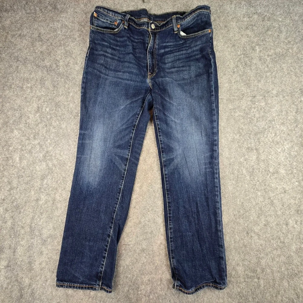 Levi's 541 Athletic Taper Mens 40x32 Blue Denim Stretch Jeans Faded